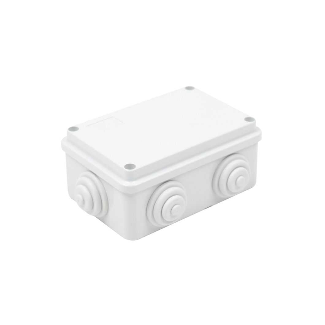 Caja de Derivación PVC IP55, 6 Entradas, 120x80x50mm, Autoextinguible