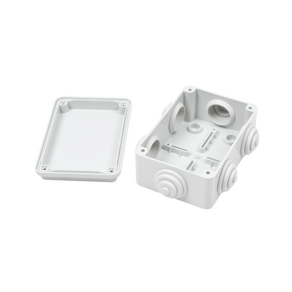 Caja de Derivación PVC IP55, 6 Entradas, 120x80x50mm, Autoextinguible